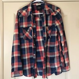 American Eagle Plaid Button Up